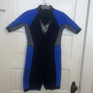 HO Sports Wetsuit Juniors 14 Shorty Spring Suit Blue Black Surf Swim Water Sport
